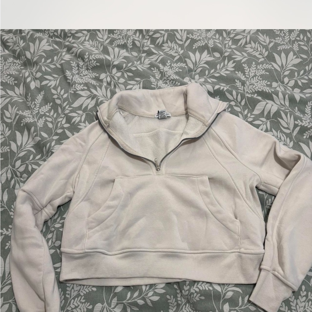 Cream Quarter-Zip Pullover
